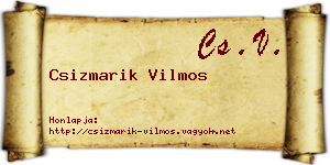 Csizmarik Vilmos névjegykártya