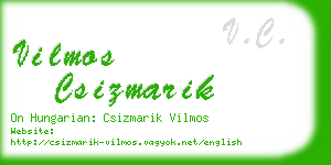 vilmos csizmarik business card